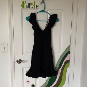 Selfie Leslie little black ruffle dress